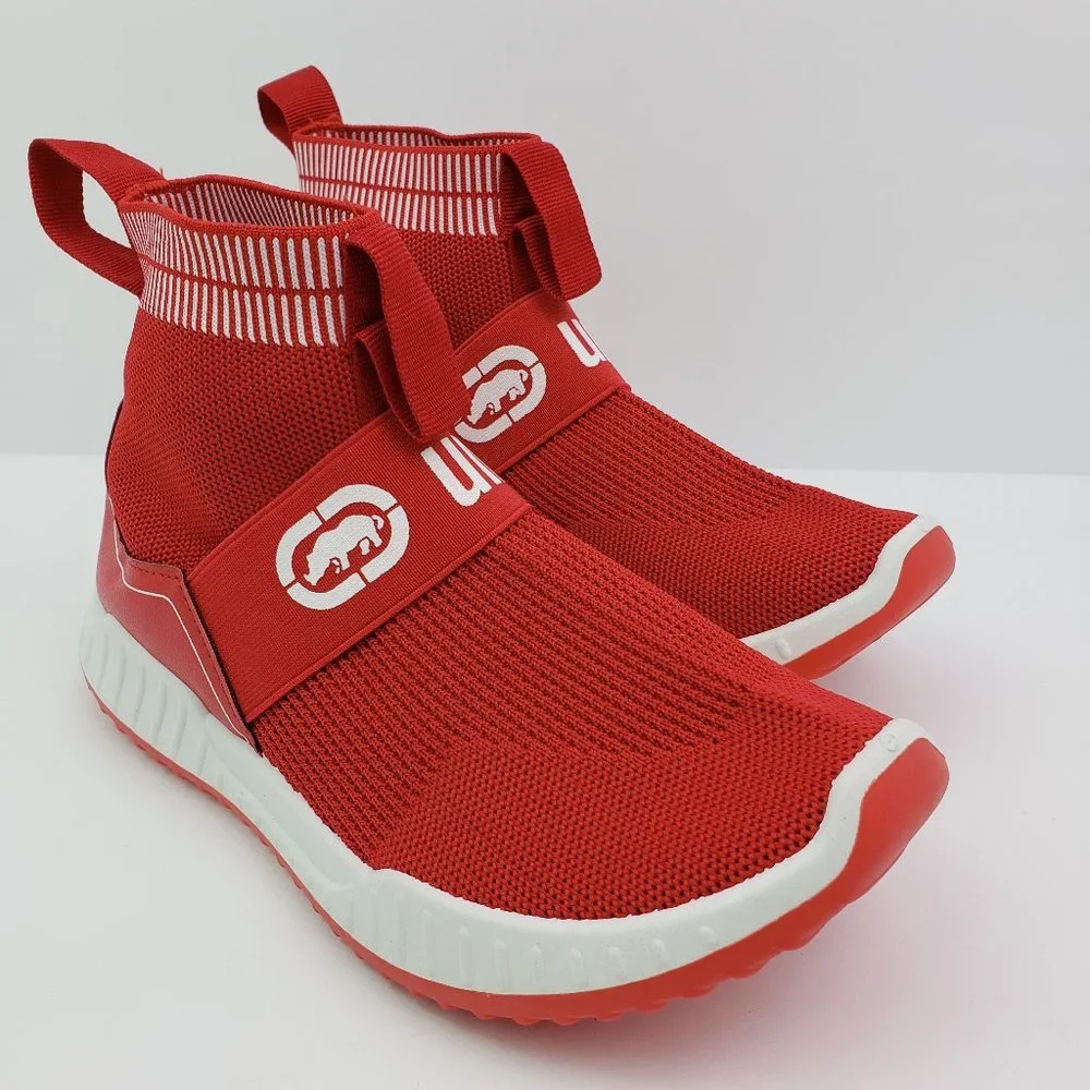 NEW ECKO Unltd Elliot-13B Youth Boys Size 7 Red Pull On Sock Sneaker Shoes